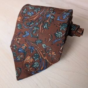 Dior Brown and Green Floral Men's Tie